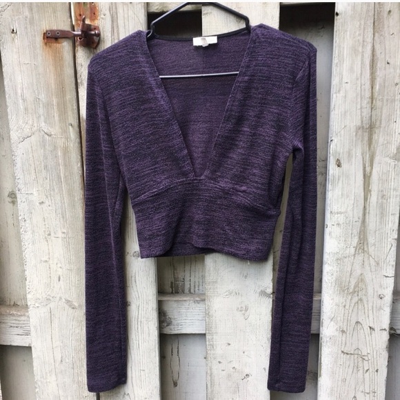 Wilfred Free black purple marl reposa v neck top s - Picture 2 of 2